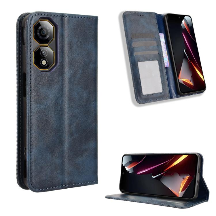 Custodia per telefono in pelle con trama retrò con fibbia magnetica, For ZTE nubia Neo 2, For ZTE Blade A34, For ZTE Libero 5G IV, For ZTE nubia Z60 Ultra, For ZTE Blade A54, For ZTE Blade A73 4G
