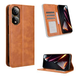 Custodia per telefono in pelle con trama retrò con fibbia magnetica, For ZTE nubia Neo 2, For ZTE Blade A34, For ZTE Libero 5G IV, For ZTE nubia Z60 Ultra, For ZTE Blade A54, For ZTE Blade A73 4G