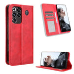 Custodia per telefono in pelle con trama retrò con fibbia magnetica, For ZTE nubia Air, For ZTE nubia Z80 Ultra, For ZTE nubia RedMagic 11 Pro / 11 Pro+, For ZTE Blade A76 4G, For ZTE Blade A76 5G, For ZTE Blade A36 4G