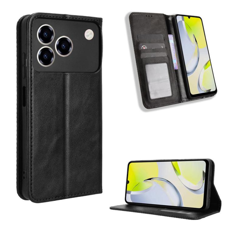 Custodia per telefono in pelle con trama retrò con fibbia magnetica, For ZTE nubia Air, For ZTE nubia Z80 Ultra, For ZTE nubia RedMagic 11 Pro / 11 Pro+, For ZTE Blade A76 4G, For ZTE Blade A76 5G, For ZTE Blade A36 4G