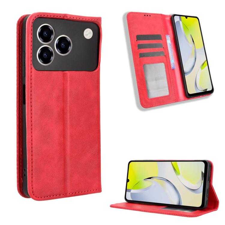 Custodia per telefono in pelle con trama retrò con fibbia magnetica, For ZTE nubia Air, For ZTE nubia Z80 Ultra, For ZTE nubia RedMagic 11 Pro / 11 Pro+, For ZTE Blade A76 4G, For ZTE Blade A76 5G, For ZTE Blade A36 4G