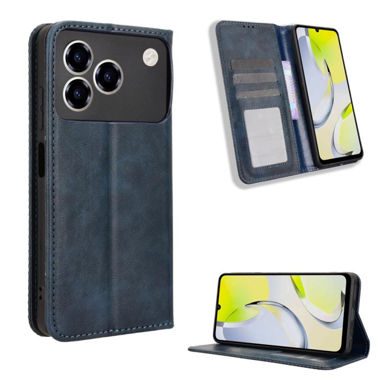 Custodia per telefono in pelle con trama retrò con fibbia magnetica, For ZTE nubia Air, For ZTE nubia Z80 Ultra, For ZTE nubia RedMagic 11 Pro / 11 Pro+, For ZTE Blade A76 4G, For ZTE Blade A76 5G, For ZTE Blade A36 4G