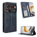 Custodia per telefono in pelle con trama retrò con fibbia magnetica, For ZTE nubia Air, For ZTE nubia Z80 Ultra, For ZTE nubia RedMagic 11 Pro / 11 Pro+, For ZTE Blade A76 4G, For ZTE Blade A76 5G, For ZTE Blade A36 4G