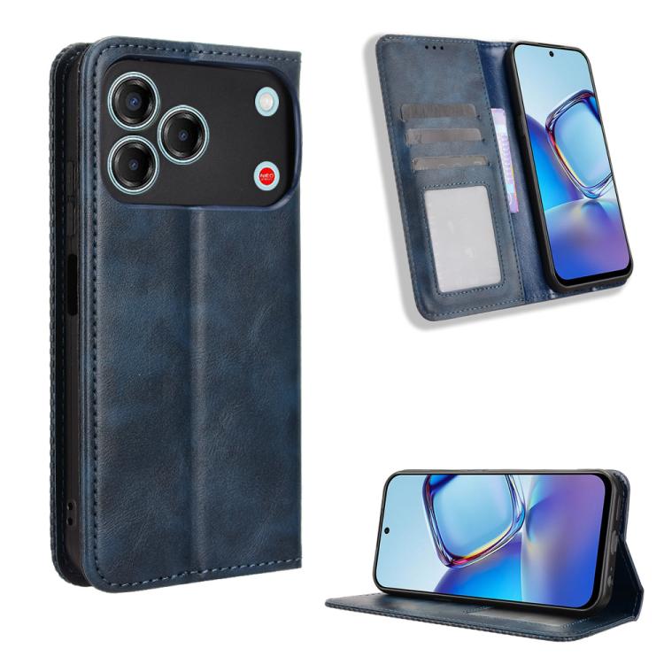 Custodia per telefono in pelle con trama retrò con fibbia magnetica, For ZTE nubia RedMagic 11 Air, For ZTE Nubia V80 Max, For ZTE A75 Pro / Telstra T-Elite 5G, For ZTE nubia S2 504ZT, For ZTE nubia S2e / S2R / S2 Lite, For ZTE nubia V80 Design