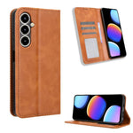 Custodia per telefono in pelle con trama retrò con fibbia magnetica, For ZTE nubia RedMagic 11 Air, For ZTE Nubia V80 Max, For ZTE A75 Pro / Telstra T-Elite 5G, For ZTE nubia S2 504ZT, For ZTE nubia S2e / S2R / S2 Lite, For ZTE nubia V80 Design