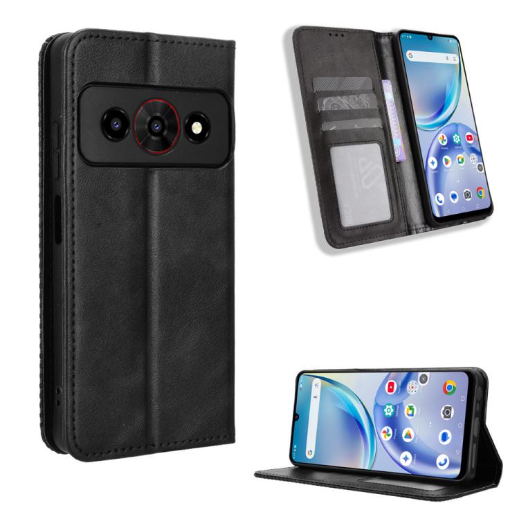 Custodia per telefono in pelle con trama retrò con fibbia magnetica, For ZTE Kantan Sumaho5 A601ZT, For ZTE nubia Neo 5 Pro 5G, For ZTE nubia Neo 5 5G, For ZTE nubia P9 Pro 5G / Optus X Pro 2 5G, For ZTE nubia Neo 5 GT 5G, For ZTE Optus X Value 5G