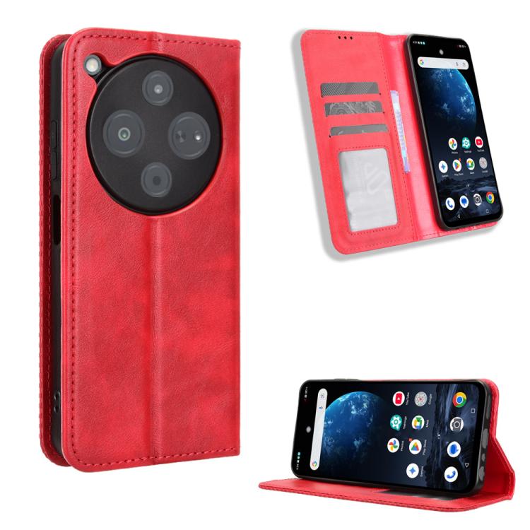 Custodia per telefono in pelle con trama retrò con fibbia magnetica, For ZTE Kantan Sumaho5 A601ZT, For ZTE nubia Neo 5 Pro 5G, For ZTE nubia Neo 5 5G, For ZTE nubia P9 Pro 5G / Optus X Pro 2 5G, For ZTE nubia Neo 5 GT 5G, For ZTE Optus X Value 5G