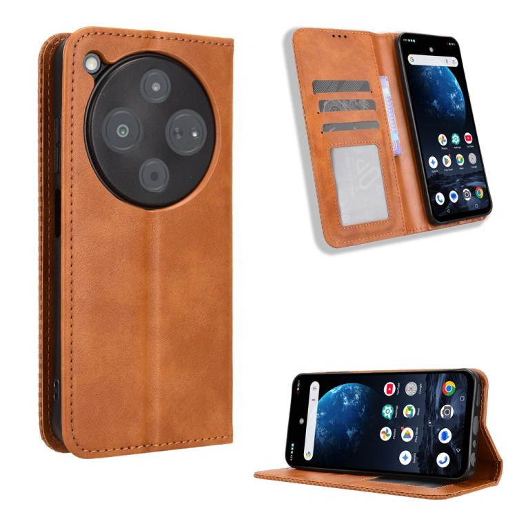 Custodia per telefono in pelle con trama retrò con fibbia magnetica, For ZTE Kantan Sumaho5 A601ZT, For ZTE nubia Neo 5 Pro 5G, For ZTE nubia Neo 5 5G, For ZTE nubia P9 Pro 5G / Optus X Pro 2 5G, For ZTE nubia Neo 5 GT 5G, For ZTE Optus X Value 5G