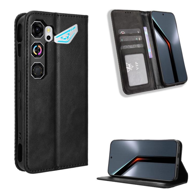 Custodia per telefono in pelle con trama retrò con fibbia magnetica, For ZTE Kantan Sumaho5 A601ZT, For ZTE nubia Neo 5 Pro 5G, For ZTE nubia Neo 5 5G, For ZTE nubia P9 Pro 5G / Optus X Pro 2 5G, For ZTE nubia Neo 5 GT 5G, For ZTE Optus X Value 5G
