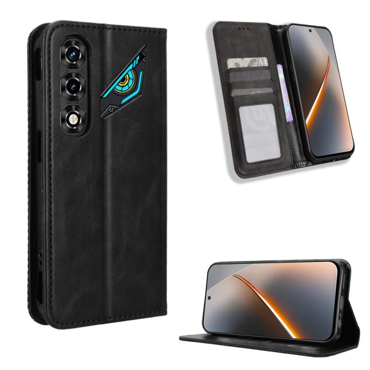Custodia per telefono in pelle con trama retrò con fibbia magnetica, For ZTE Kantan Sumaho5 A601ZT, For ZTE nubia Neo 5 Pro 5G, For ZTE nubia Neo 5 5G, For ZTE nubia P9 Pro 5G / Optus X Pro 2 5G, For ZTE nubia Neo 5 GT 5G, For ZTE Optus X Value 5G