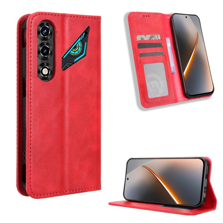 Custodia per telefono in pelle con trama retrò con fibbia magnetica, For ZTE Kantan Sumaho5 A601ZT, For ZTE nubia Neo 5 Pro 5G, For ZTE nubia Neo 5 5G, For ZTE nubia P9 Pro 5G / Optus X Pro 2 5G, For ZTE nubia Neo 5 GT 5G, For ZTE Optus X Value 5G