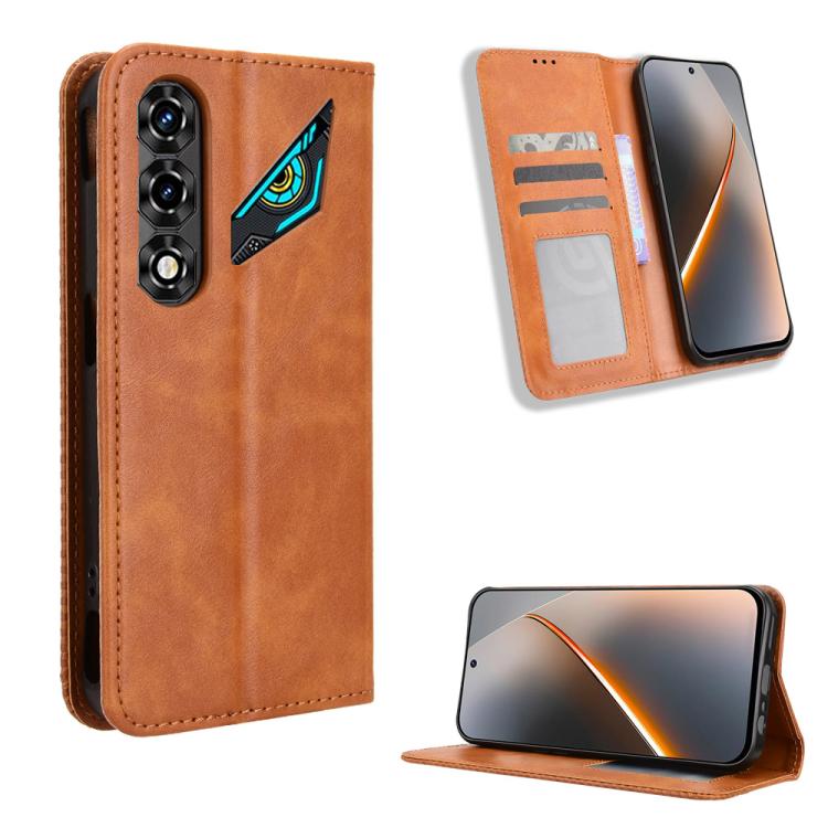 Custodia per telefono in pelle con trama retrò con fibbia magnetica, For ZTE Kantan Sumaho5 A601ZT, For ZTE nubia Neo 5 Pro 5G, For ZTE nubia Neo 5 5G, For ZTE nubia P9 Pro 5G / Optus X Pro 2 5G, For ZTE nubia Neo 5 GT 5G, For ZTE Optus X Value 5G