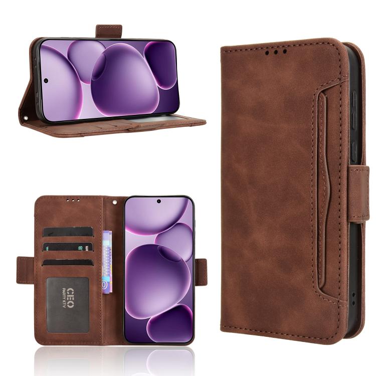 Custodia per telefono in pelle con slot per schede di consistenza al polpaccio, For OPPO K13 5G, For OPPO Find X8s+ 5G, For OPPO Find X8s 5G, For OPPO Find X8 Ultra 5G
