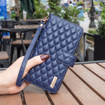 Custodia portafoglio in pelle con cerniera per Samsung Galaxy S24
