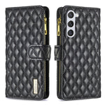 Custodia portafoglio in pelle con cerniera per Samsung Galaxy S24