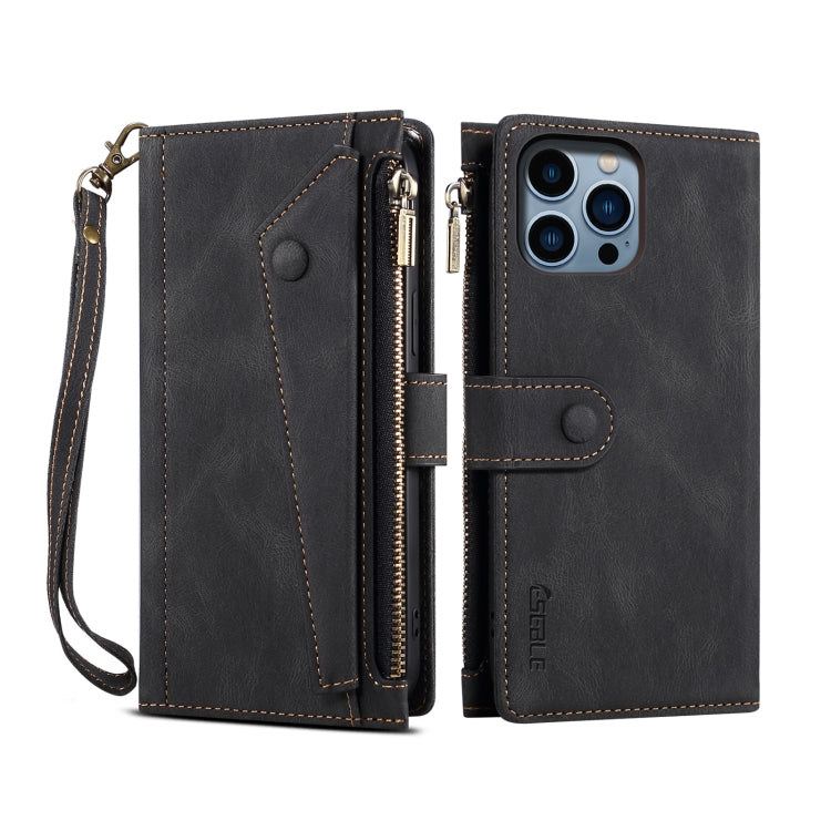 ESEBLE Custodia per cellulare in pelle RFID retro smerigliata, For iPhone 17e / 16e, For iPhone 16 Pro Max, For iPhone 16 Pro, For iPhone 16 Plus, For iPhone 16, For iPhone 15 Pro Max