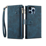 ESEBLE Custodia per cellulare in pelle RFID retro smerigliata, For iPhone 17e / 16e, For iPhone 16 Pro Max, For iPhone 16 Pro, For iPhone 16 Plus, For iPhone 16, For iPhone 15 Pro Max
