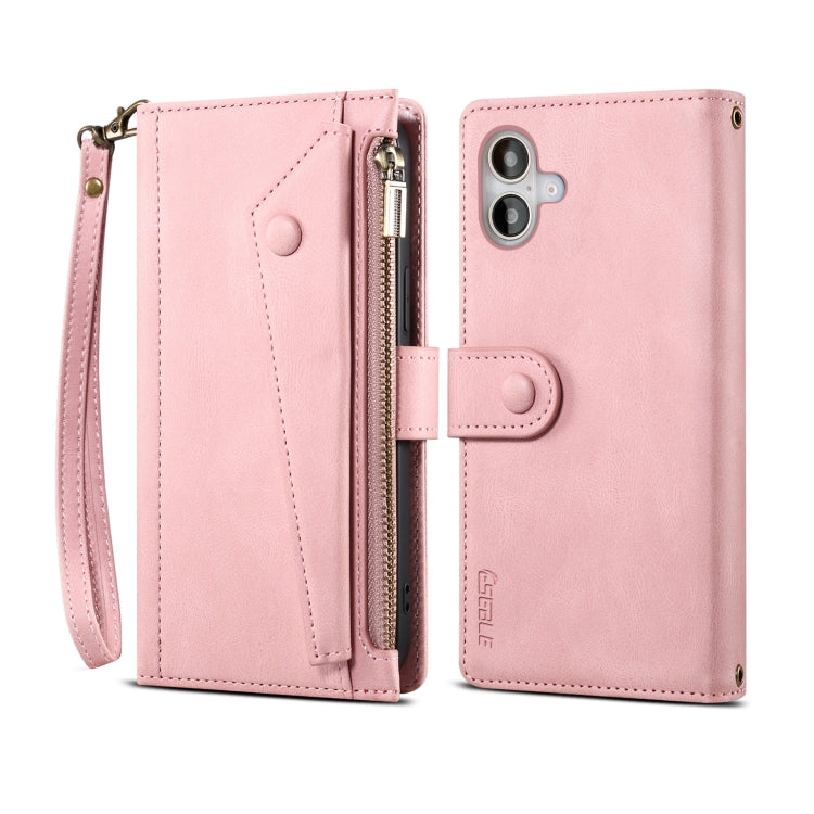 ESEBLE Custodia per cellulare in pelle RFID retro smerigliata, For iPhone 17e / 16e, For iPhone 16 Pro Max, For iPhone 16 Pro, For iPhone 16 Plus, For iPhone 16, For iPhone 15 Pro Max
