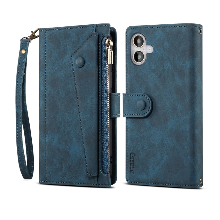 ESEBLE Custodia per cellulare in pelle RFID retro smerigliata, For iPhone 17e / 16e, For iPhone 16 Pro Max, For iPhone 16 Pro, For iPhone 16 Plus, For iPhone 16, For iPhone 15 Pro Max