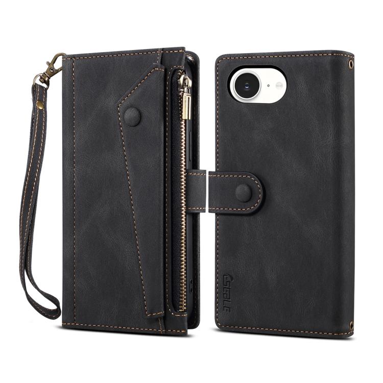 ESEBLE Custodia per cellulare in pelle RFID retro smerigliata, For iPhone 17e / 16e, For iPhone 16 Pro Max, For iPhone 16 Pro, For iPhone 16 Plus, For iPhone 16, For iPhone 15 Pro Max