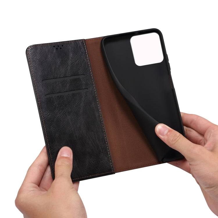 Custodia per telefono in pelle con trama di cavallo pazzo in cera d'olio, For iPhone 15 Pro, For iPhone 15 Plus, For iPhone 15