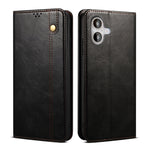 Custodia per telefono in pelle con trama di cavallo pazzo in cera d'olio, For iPhone 17e / 16e, For iPhone 16 Pro Max, For iPhone 16 Pro, For iPhone 16 Plus, For iPhone 16, For iPhone 15 Pro Max