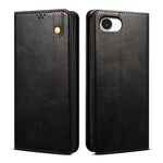 Custodia per telefono in pelle con trama di cavallo pazzo in cera d'olio, For iPhone 17e / 16e, For iPhone 16 Pro Max, For iPhone 16 Pro, For iPhone 16 Plus, For iPhone 16, For iPhone 15 Pro Max