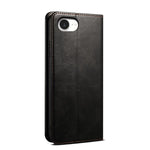 Custodia per telefono in pelle con trama di cavallo pazzo in cera d'olio, For iPhone 17e / 16e, For iPhone 16 Pro Max, For iPhone 16 Pro, For iPhone 16 Plus, For iPhone 16, For iPhone 15 Pro Max