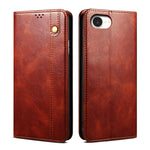 Custodia per telefono in pelle con trama di cavallo pazzo in cera d'olio, For iPhone 17e / 16e, For iPhone 16 Pro Max, For iPhone 16 Pro, For iPhone 16 Plus, For iPhone 16, For iPhone 15 Pro Max