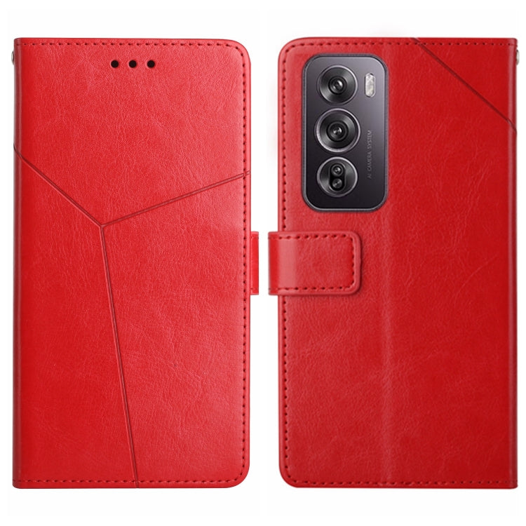 Custodia per cellulare in pelle con motivo a Y a forma di Y, For OPPO Reno12 F 5G Global, For OPPO Reno12 Pro 5G Global, For OPPO Reno12 5G Global, For OPPO A60 4G