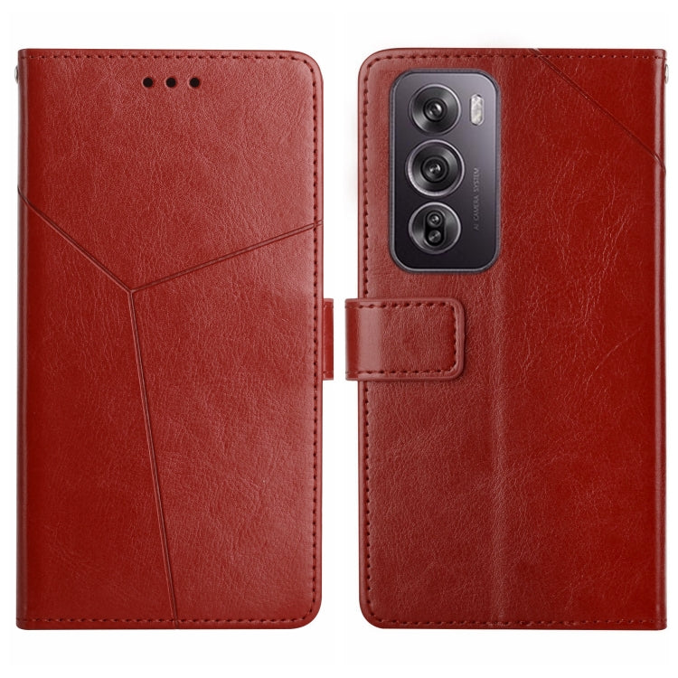 Custodia per cellulare in pelle con motivo a Y a forma di Y, For OPPO Reno12 F 5G Global, For OPPO Reno12 Pro 5G Global, For OPPO Reno12 5G Global, For OPPO A60 4G