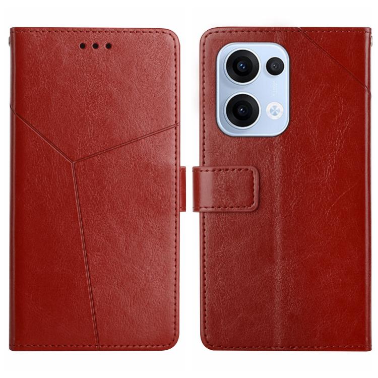 Custodia per cellulare in pelle con motivo a Y a forma di Y, For OPPO A5 Pro 5G Global, For OPPO Reno13 Pro Global, For OPPO Reno13 Global, For OPPO Reno13 F 4G / 5G