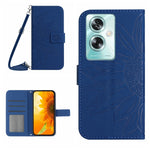 Skin Feel Custodia per telefono in pelle con flip in rilievo Sun Flower con cordino, For OPPO Reno11 F 5G/F25 Pro 5G, For OPPO A18 / A38 4G