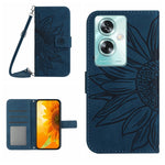 Skin Feel Custodia per telefono in pelle con flip in rilievo Sun Flower con cordino, For OPPO Reno11 F 5G/F25 Pro 5G, For OPPO A18 / A38 4G
