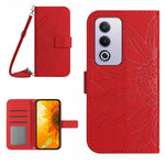 Skin Feel Custodia per telefono in pelle con flip in rilievo Sun Flower con cordino, For OPPO A80 EU / A3 Pro Global, For OPPO A3 Pro 5G India / K12x 5G Global