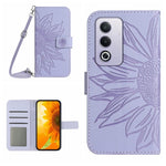 Skin Feel Custodia per telefono in pelle con flip in rilievo Sun Flower con cordino, For OPPO A80 EU / A3 Pro Global, For OPPO A3 Pro 5G India / K12x 5G Global
