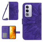 Skin Feel Custodia per telefono in pelle con flip in rilievo Sun Flower con cordino, For OPPO A80 EU / A3 Pro Global, For OPPO A3 Pro 5G India / K12x 5G Global