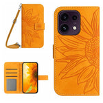 Skin Feel Custodia per telefono in pelle con flip in rilievo Sun Flower con cordino, For OPPO Reno16 F / Reno16 FS 5G, For OPPO Reno16 / Reno16 Pro 5G Global