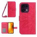 Skin Feel Custodia per telefono in pelle con flip in rilievo Sun Flower con cordino, For OPPO Reno16 F / Reno16 FS 5G, For OPPO Reno16 / Reno16 Pro 5G Global