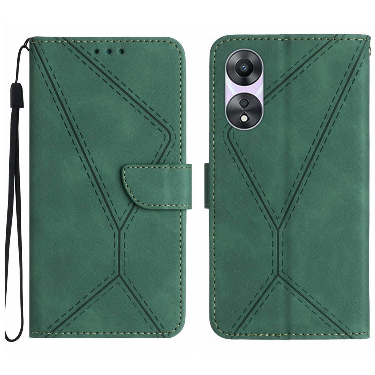 Custodia per telefono in pelle goffrata con cuciture, For OPPO A78 4G, For OPPO A79 5G, For OPPO A59 5G