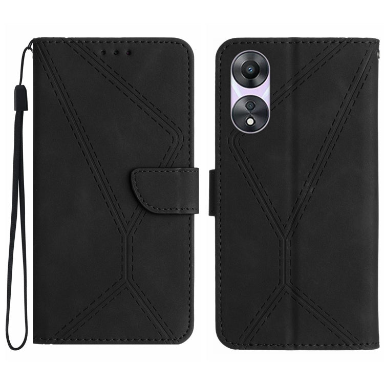 Custodia per telefono in pelle goffrata con cuciture, For OPPO A78 4G, For OPPO A79 5G, For OPPO A59 5G