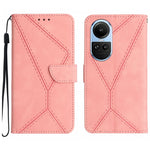 Custodia per telefono in pelle goffrata con cuciture, For OPPO Reno11 F 5G/F25 Pro 5G, For OPPO A18 / A38 4G, For OPPO A58 4G, For OPPO Reno10 Global / Reno10 Pro Global