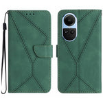 Custodia per telefono in pelle goffrata con cuciture, For OPPO Reno11 F 5G/F25 Pro 5G, For OPPO A18 / A38 4G, For OPPO A58 4G, For OPPO Reno10 Global / Reno10 Pro Global