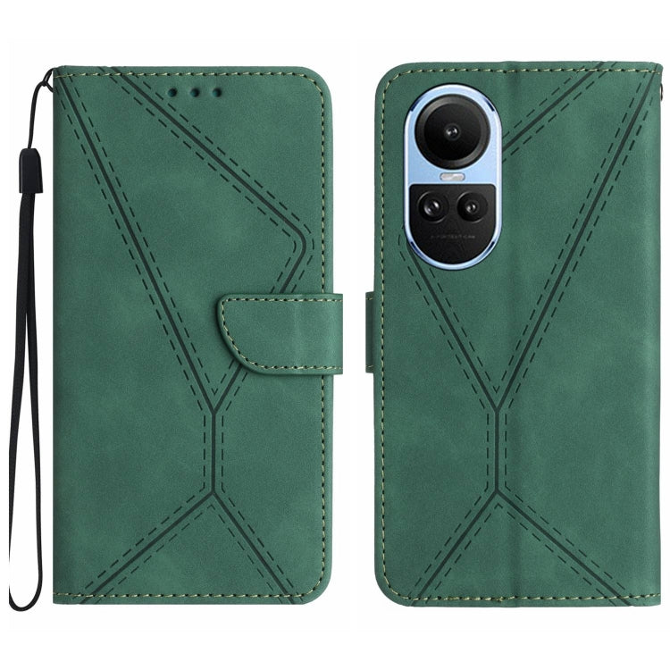 Custodia per telefono in pelle goffrata con cuciture, For OPPO Reno11 F 5G/F25 Pro 5G, For OPPO A18 / A38 4G, For OPPO A58 4G, For OPPO Reno10 Global / Reno10 Pro Global