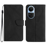 Custodia per telefono in pelle goffrata con cuciture, For OPPO Reno11 F 5G/F25 Pro 5G, For OPPO A18 / A38 4G, For OPPO A58 4G, For OPPO Reno10 Global / Reno10 Pro Global