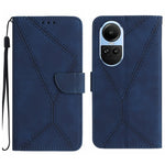 Custodia per telefono in pelle goffrata con cuciture, For OPPO Reno11 F 5G/F25 Pro 5G, For OPPO A18 / A38 4G, For OPPO A58 4G, For OPPO Reno10 Global / Reno10 Pro Global