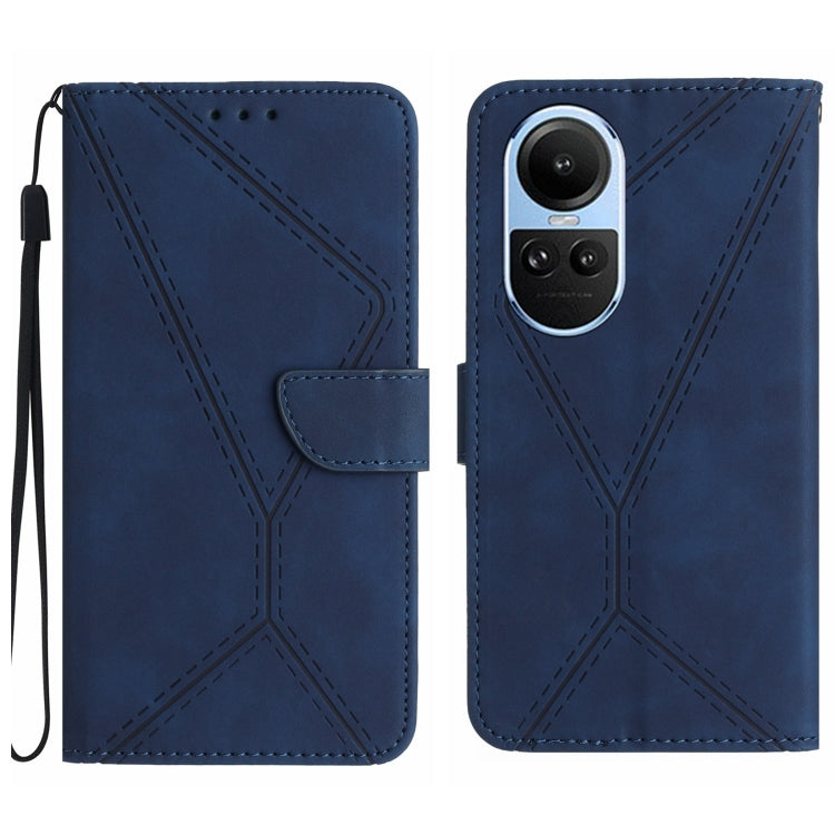 Custodia per telefono in pelle goffrata con cuciture, For OPPO Reno11 F 5G/F25 Pro 5G, For OPPO A18 / A38 4G, For OPPO A58 4G, For OPPO Reno10 Global / Reno10 Pro Global