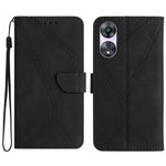Custodia per telefono in pelle goffrata con cuciture, For OPPO Reno11 F 5G/F25 Pro 5G, For OPPO A18 / A38 4G, For OPPO A58 4G, For OPPO Reno10 Global / Reno10 Pro Global