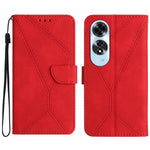 Custodia per telefono in pelle goffrata con cuciture, For OPPO Reno12 F 5G Global, For OPPO Reno12 Pro 5G Global, For OPPO Reno12 5G Global, For OPPO A60 4G