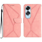 Custodia per telefono in pelle goffrata con cuciture, For OPPO Reno12 F 5G Global, For OPPO Reno12 Pro 5G Global, For OPPO Reno12 5G Global, For OPPO A60 4G